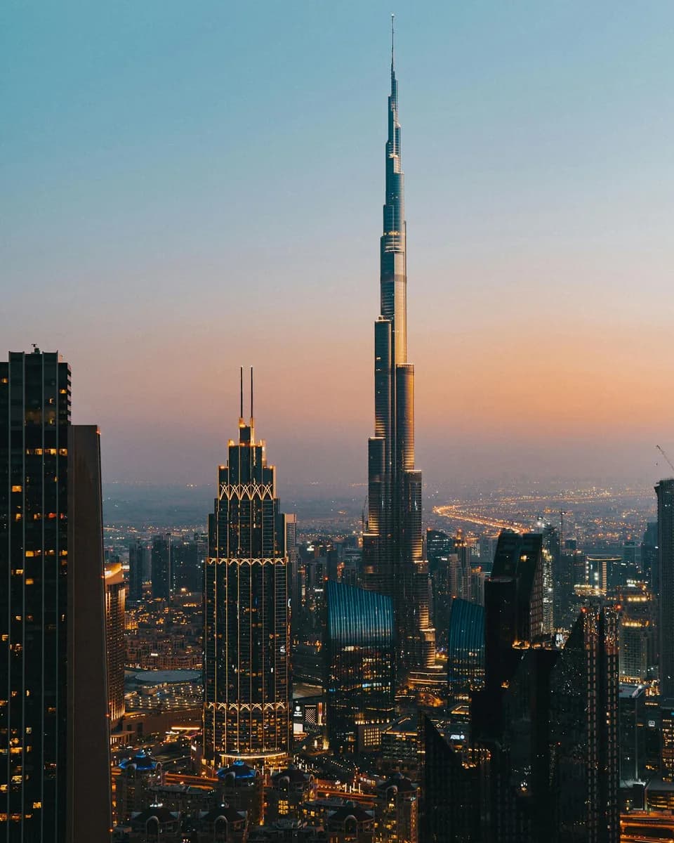 Dubai skyline at dusk